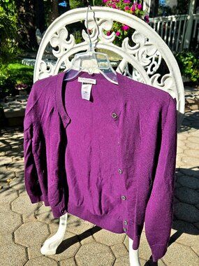 Gran Sasso Purple Wool Cardigan Sweater IT 44 | Made in Italy Luxury Knitwear